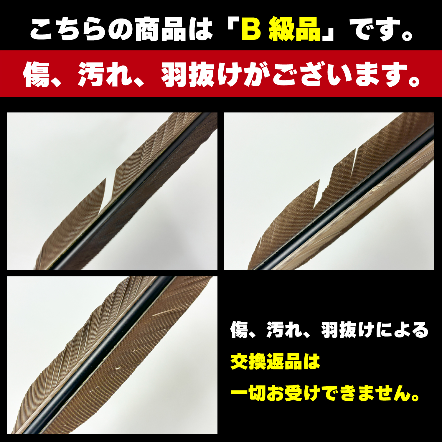 黒手羽 B級品 1913 6本組 【D-1717】