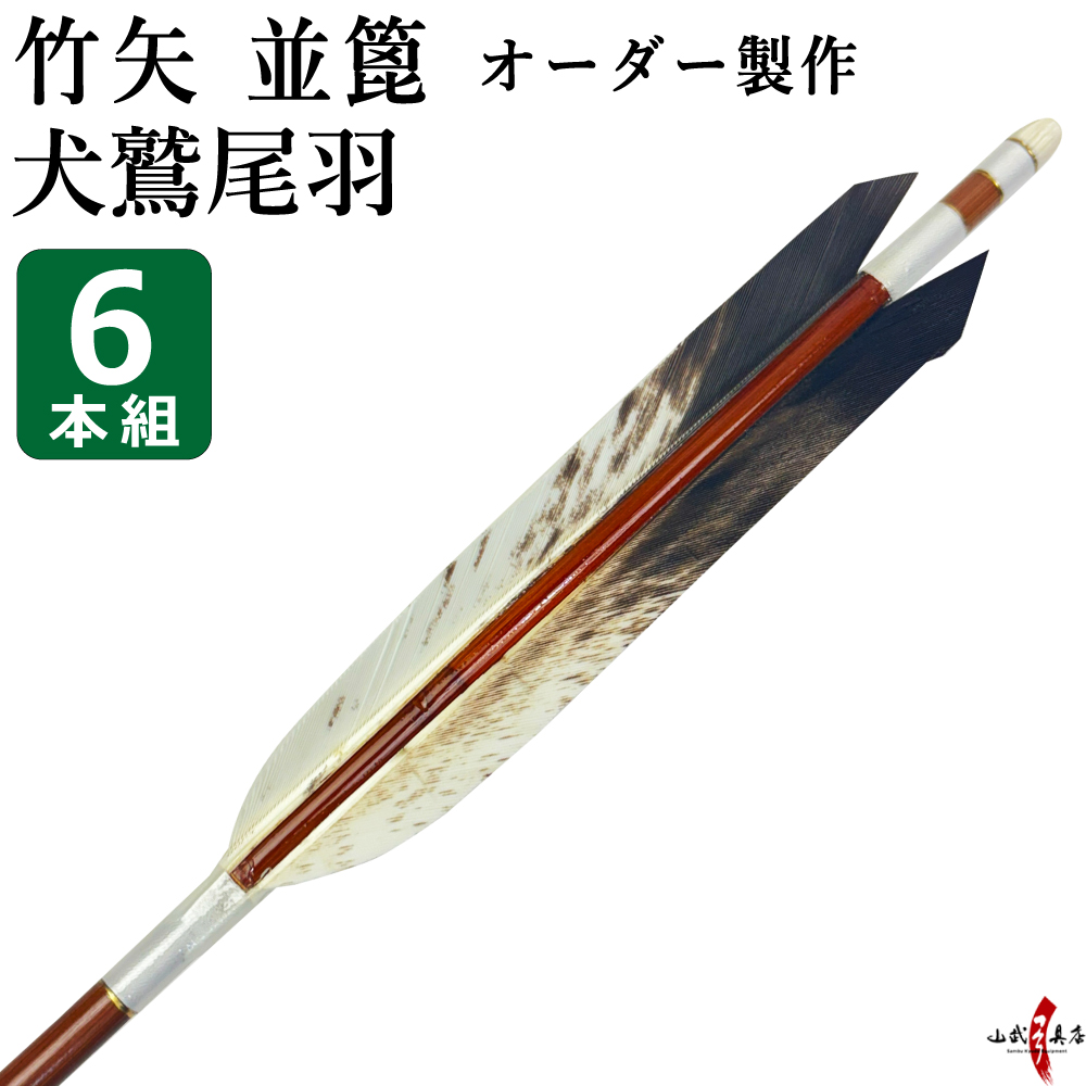 竹矢 犬鷲尾羽 6本