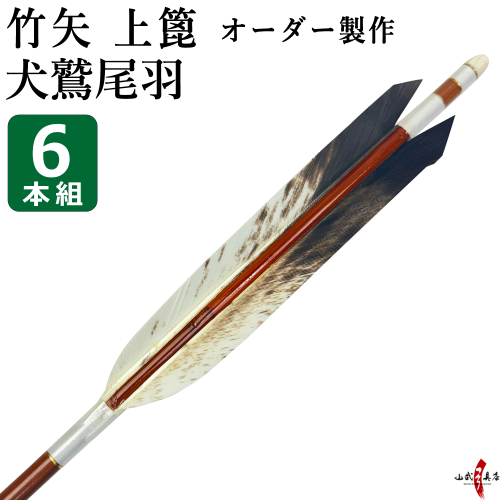 竹矢 犬鷲尾羽 6本
